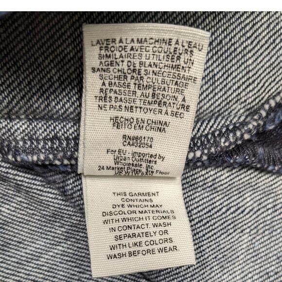 Free People Skirt Women's 4 Mini Denim Dark Boho Button Preppy Academia Y2K EUC - Picture 9 of 12